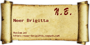 Neer Brigitta névjegykártya